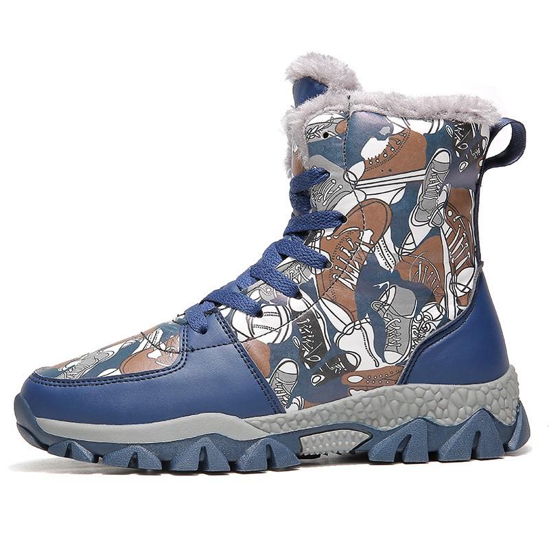 Kids Winter Snow Boots Boys Girls Warm Fleece-Lined Ankle Outdoor Slip-Resistant Non-Slip Shoes