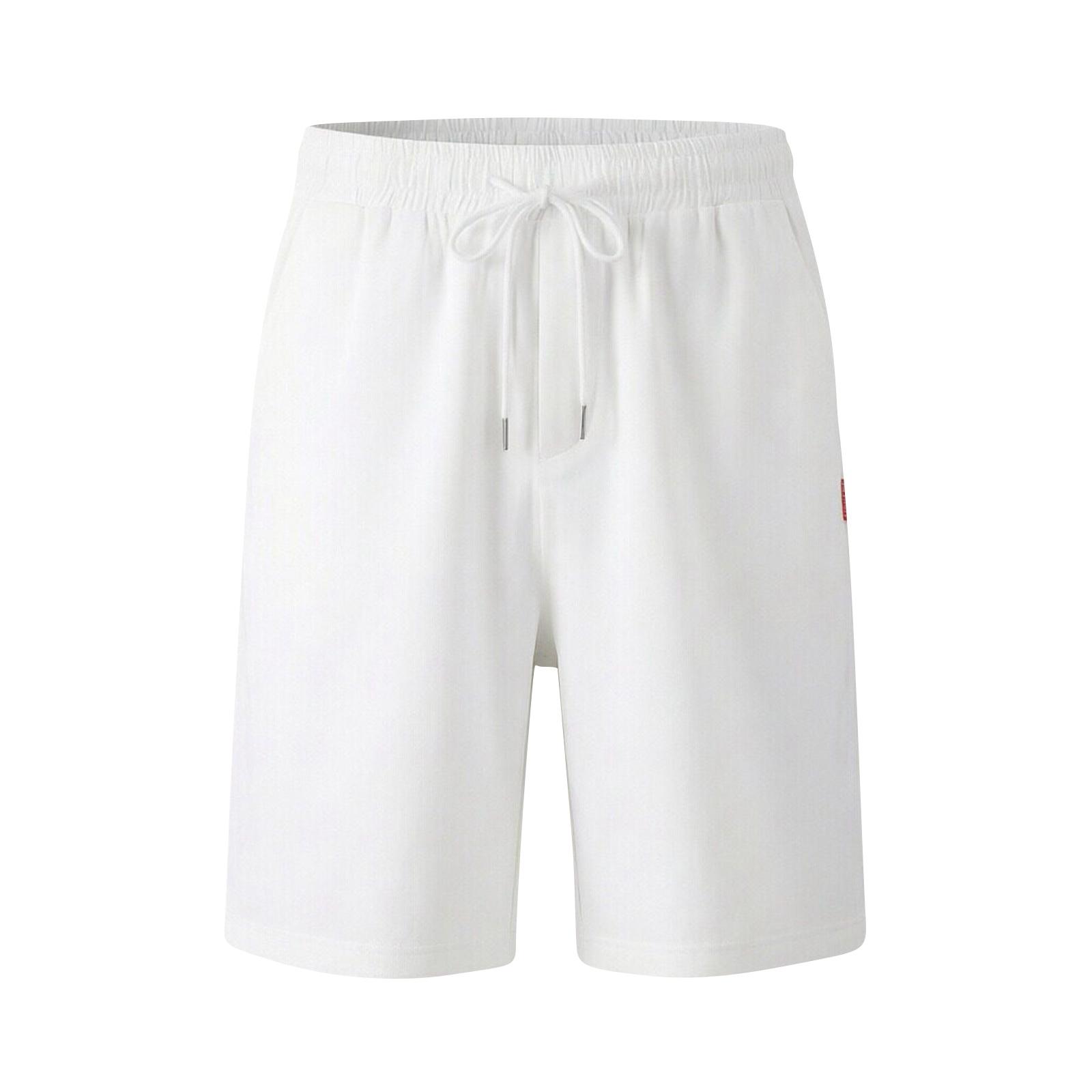 

Cotton Shorts Men with Drawstring Waist Mens Sweat Shorts Relaxed Fit Shorts for Men Casual Wear Lightweight Bermudas Para Hombres XL білий
