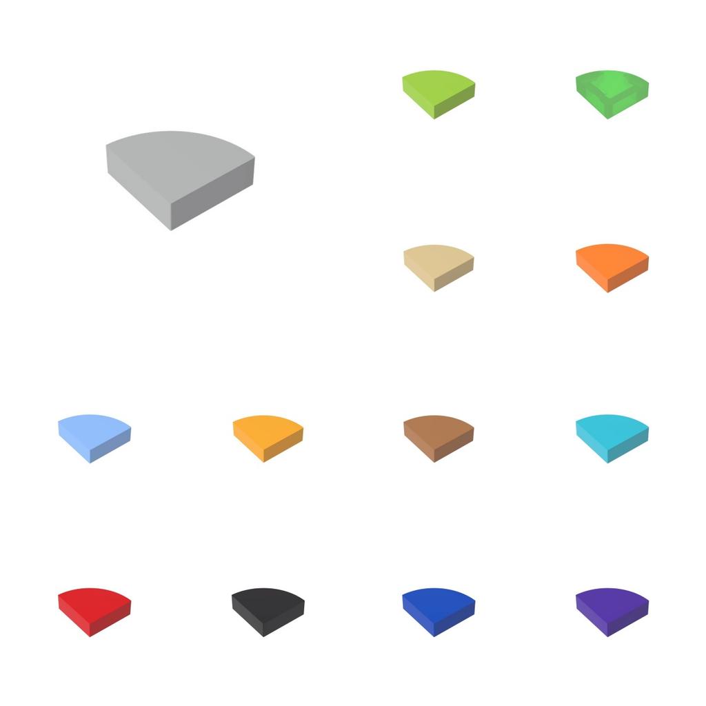 10pcs 25269 Tile Round 1x1 Quarter Brick Moc Accessories Works With featuring Block DIY Children's Toy Assembly Parts