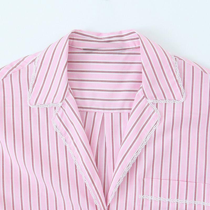Kaslead New Women clothes Western Style Stripe Short Shirt Vest Casual Pants 2658899 2659899