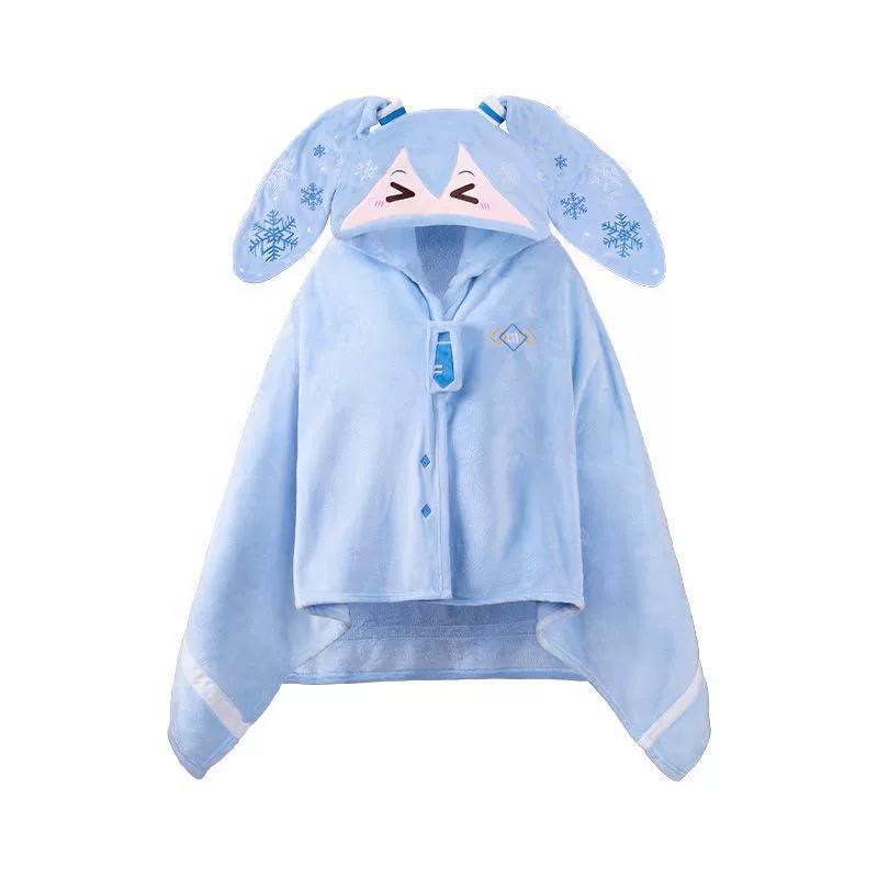 Hatsune Cherry Blossom Multi Functional Hooded Cloak Soft And Warm Nap Shawl Air-Conditioned Blanket Office Dormitory Girl Gift