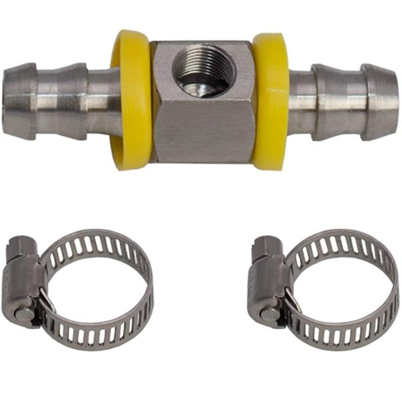 5PCS  3/8" Fuel Line Fuel Pressure Gauge Sensor T-Fitting Adapter NPT Sensor Port Auto Accessories Replacement Tools