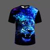 Sommer Runder Hals Tierkopf Grafik 3D Druck Oberteil Modisch Lässig Kurzärmelig Herren T-Shirts