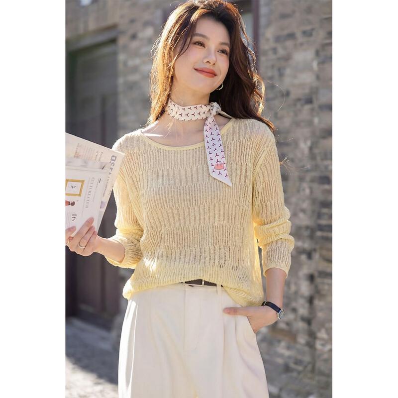 

Mokana Women s French Hollow Tie-Up Knit Cardigan One Size