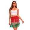 European and American Halloween New Colorful Fringed Short Skirt Bohemian Skirt Adult Latin Dance Stage Performance Clothes