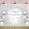 Sfondo a Tema Anniversario Coppia Matrimonio Amicizia Festa di Anniversario Articoli Decorativi Palloncino Banner Rosa Oro