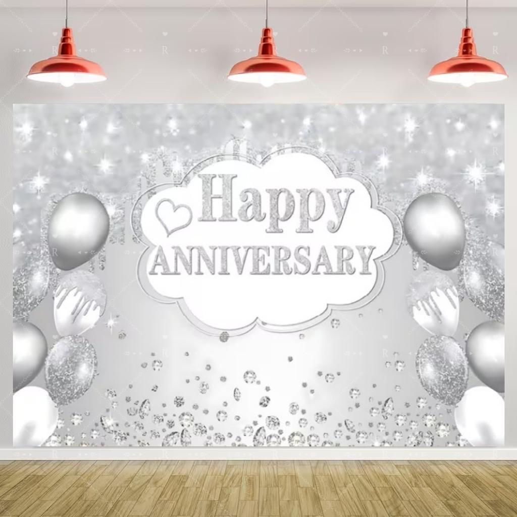 Sfondo a Tema Anniversario Coppia Matrimonio Amicizia Festa di Anniversario Articoli Decorativi Palloncino Banner Rosa Oro