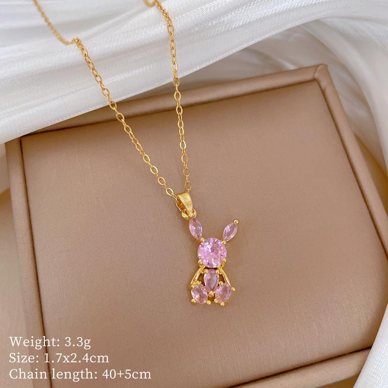 Copper Micro-Inlaid Necklace Women'S Copper Micro-Inlaid Real Gold Electroplating Simple And Exquisite Collarbone Chain Neck Chain