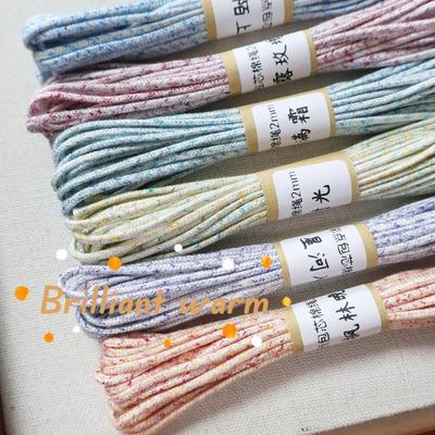 2/2.5mm Fancy Core Cotton Rope Colorful Dot Thread Braided Rope DIY Hanging Rope Bead Thread High Elasticity Wear Resistance