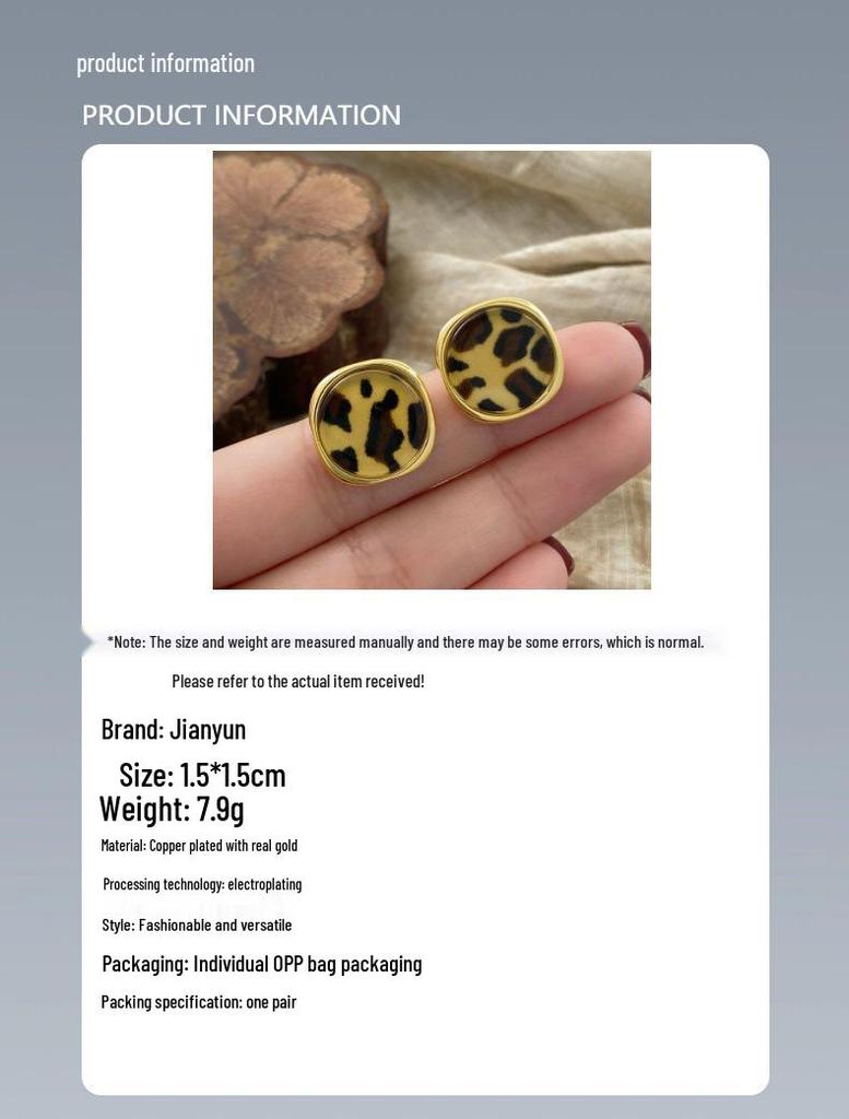 Exquisite Diamond Leopard Print Circle Earrings: Light Luxury, Fashionable, High-End Dangle Jewelry for Women