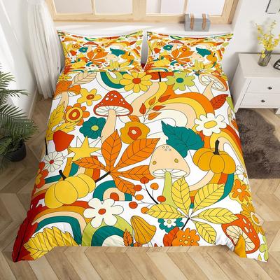 Botanischer Blumendruck Bettbezug Schlafzimmer Dekoration Geschenk Bettwäsche-Set Für Kinder Jugendliche Erwachsene Mit 2 Kissenbezügen (Steppdecke nicht im Lieferumfang enthalten)