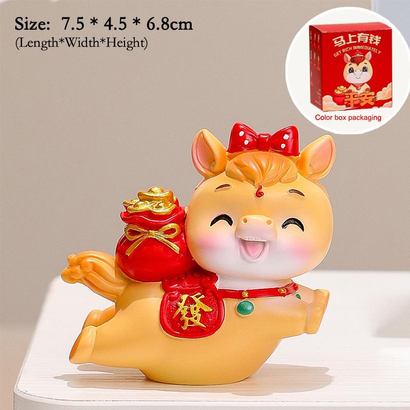 2026 Cute Year Of The Horse Ornament Lucky New Year Horse Toy DIY Desktop Decoration Car Ornament Pony Decor New Year Gift