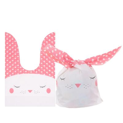 10PCS Snack Decoration Bunny Ear Storage Pocket Biscuit Package Candy Bag Rabbit Cookie Bags Easter Rabbit
