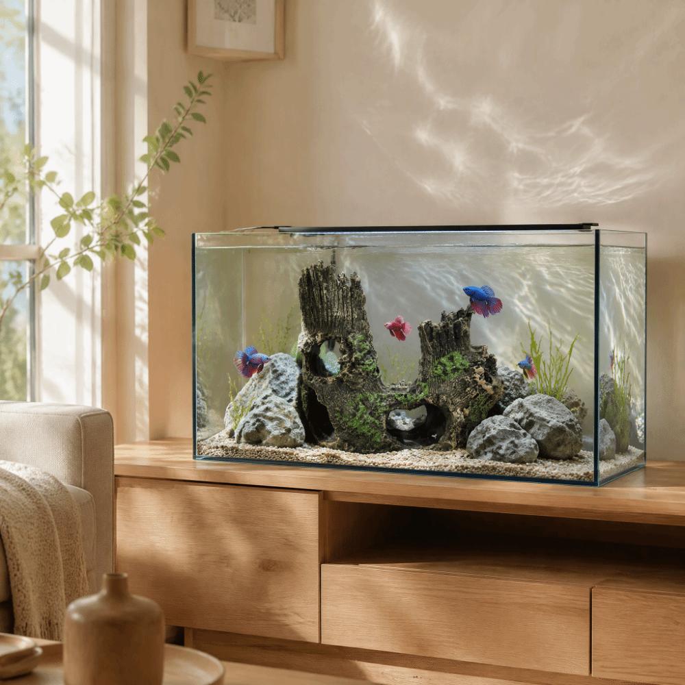Textured Surface Aquarium Tree Stump Decor Resin Aquarium Hideout  Shrimp Habitat