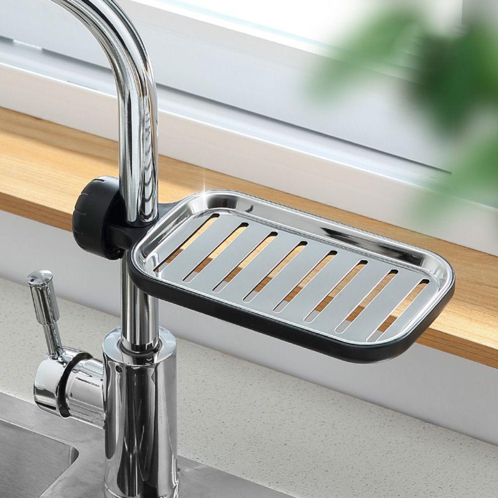 Adjustable Faucet Rack Anti-Rust Draining Rack Soap Box Sink Rack  Dish Cloth Storage