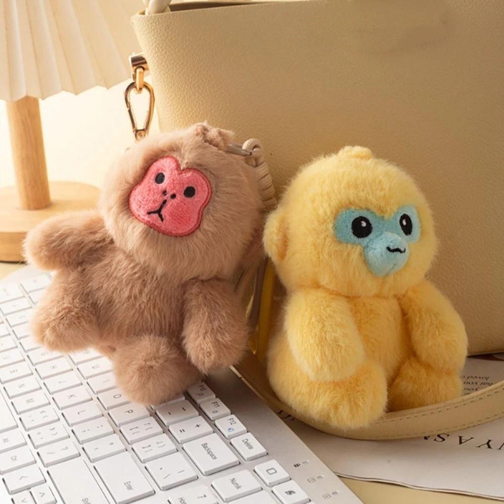White faced saki Monkey Plush Pendant Stuffed Animals Monkey Car Pendant Backpack Decoration