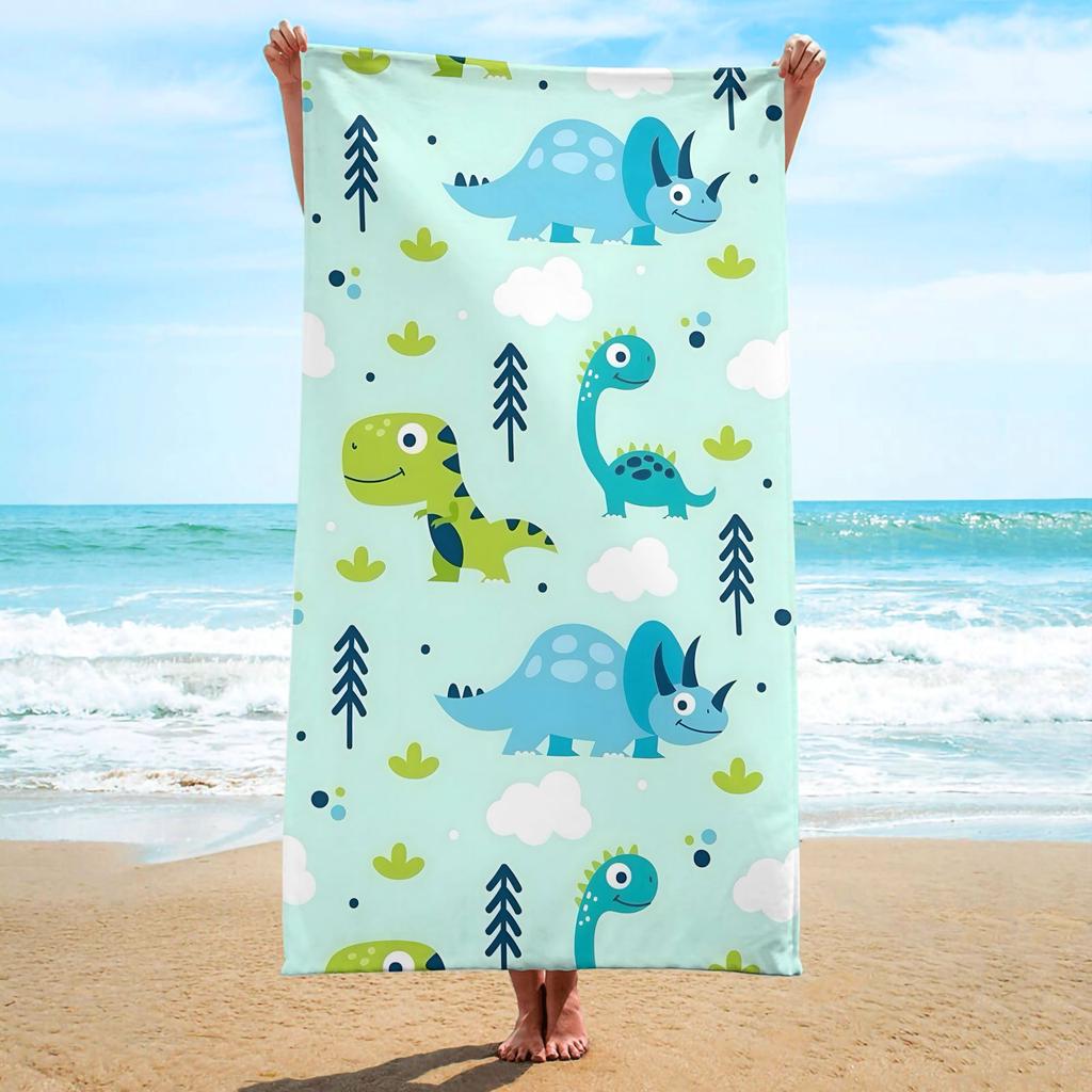 1pc Dinosaur series beach towel, fast drying absorbent microfiber beach towel, soft beach blanket, outdoor travel camping