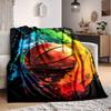 1pc Basketball Colors Blanket, Lightweight Flannel Throw Blanket for Sofa, Bed, Travel, Camping, Living Room, Office, Couch082