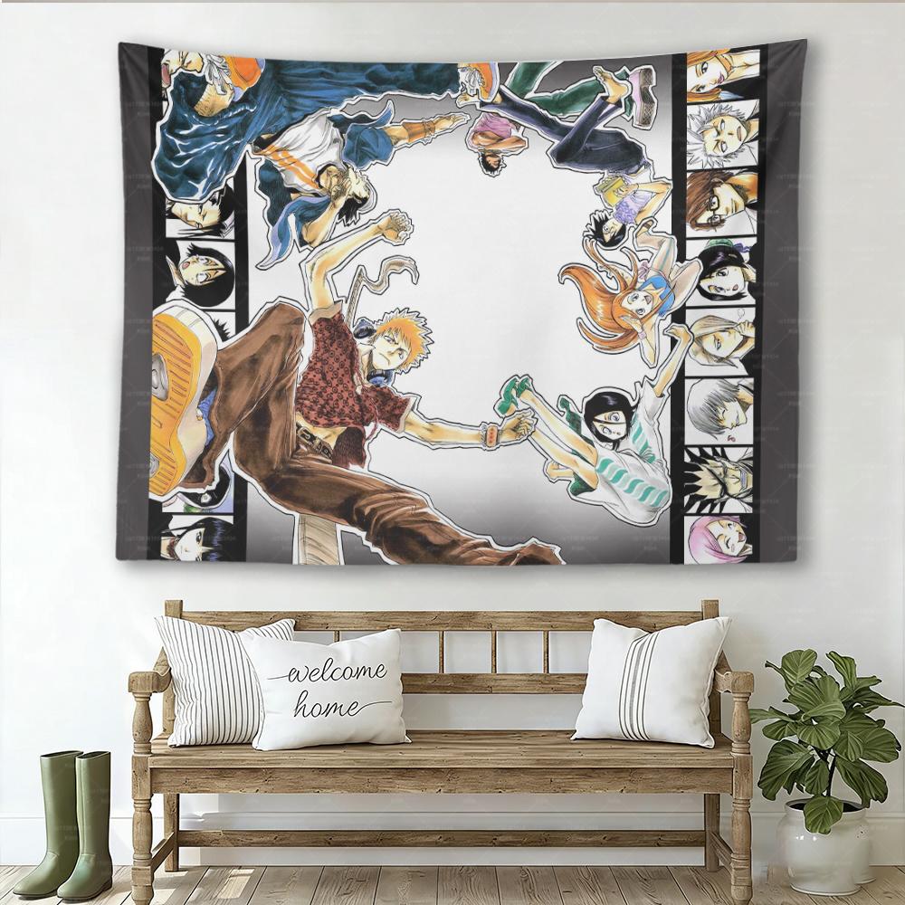 Bleach Anime Tapestry Ichigo KKurosaki Wall Hanging Aesthetic Bedroom Dorm Manga Decor