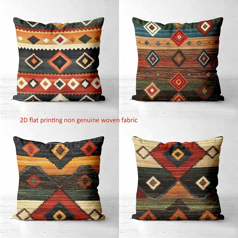 Jmg Clothing Unisex Colorful Geometric Pattern 2D Printed Pillow Covers Polyester Pillowcase, Sofa Decorative Cushion Cov Headboard Pillow