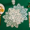 Coaster Set of 4 Christmas Snowflake Placemats Festival Decor PVC Coaster Washable New Year Party Pad Table Placemat Table Decor