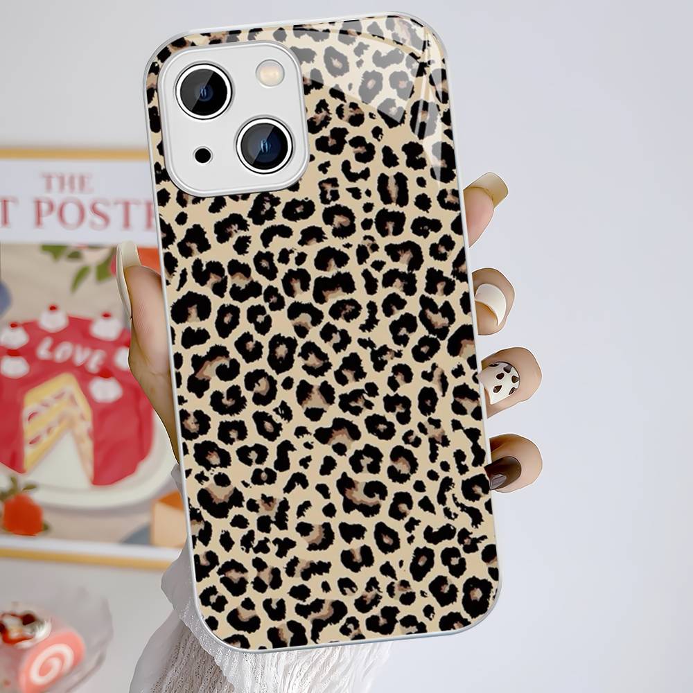 Leopard Cheetah Print Tempered Glass For Iphone 14 13 12 11 Pro Mini XS MAX 14Plus X XS XR Fundas