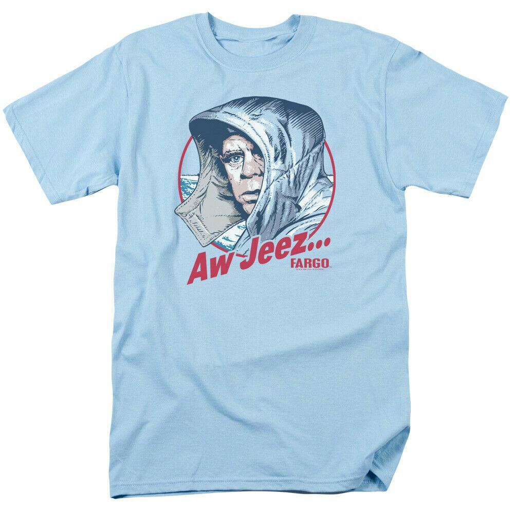 Fargo Aw Jeez T Shirt Mens Licensed Movie Tee Light Blue M
