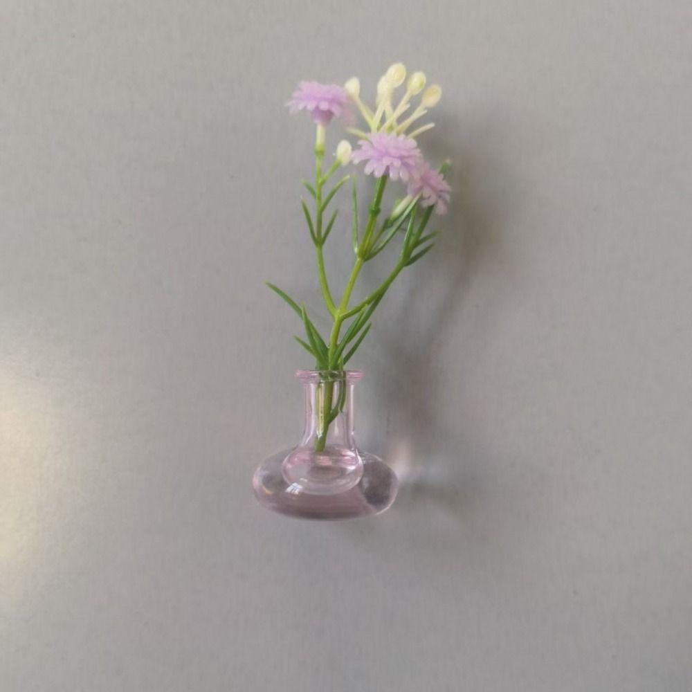 8/10 Stück DIY Mini-Glasvasen-Magnete Moderne Kreative Kühlschrankmagnete Vase 3D mit künstlicher Blume Winzige magnetische Knospenvasen