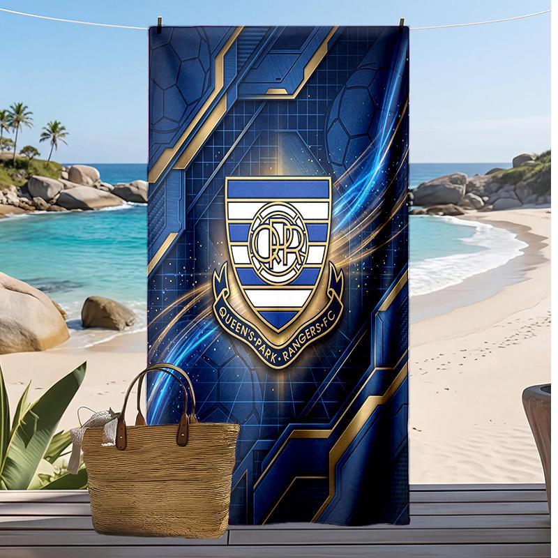 Queens Park Rangers Fußball Druck Strandtuch, Großes Weiches Schnelltrocknendes Handtuch für Strand Camping Schwimmen