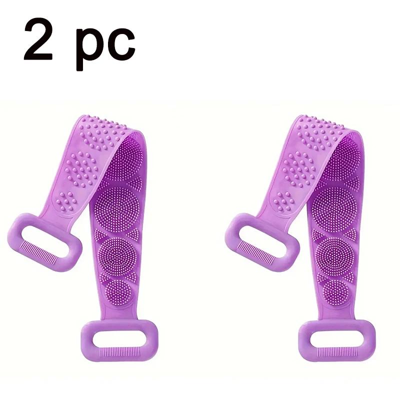 Shower Back Scrubber Silicone Exfoliating Body with Handle Bath Belt Body Scrub Body Massage Brush Cleaning Strap Bathing Tools