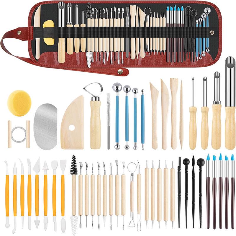 Ensemble d'outils de modelage en argile de poterie en cinq pièces pour sculpture DIY