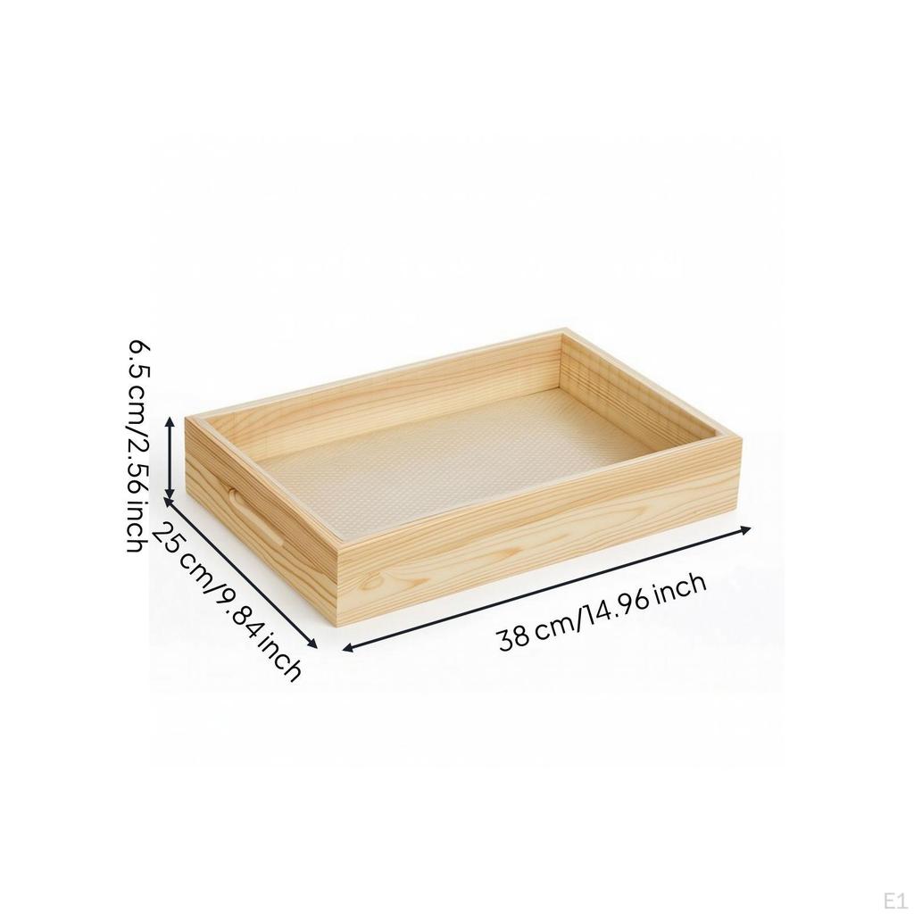 Serving Tray with Insert Rectangular Wooden Removable for Caterers, Restaurants, Home