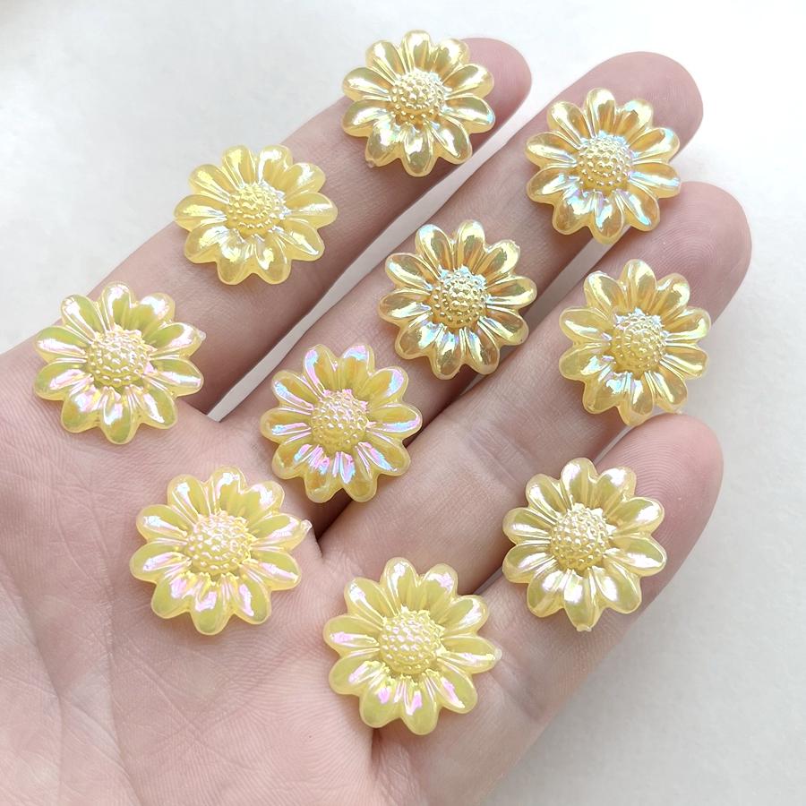 20pcs Mixed 20mm Ab Color Chrysanthemum Decoration Flat Back Diy Hair Accessories Mobile Phone Shell Decoration Flowers