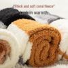 Non-Slip Coral Fleece Cat Paw Mid-Calf Sleep Socks - Women's Warm Cartoon Maternity Socks for Autumn & Winter