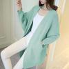 Autumn and Winter  Women's Sweater Cardigan Jacket Medium Long Loose Casual with Bat Sleeves Irregular Design