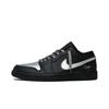Air Jordan 1 Gray Shadow Leather Low Top Vintage Basketball Shoes Unisex Black Silver 553558-093(Team664-)