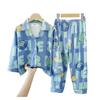 Children's Spring/Autumn Cartoon Print Pajamas, Long-Sleeve Cardigan Style for Boys and Girls