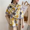 Elegant Sunscreen Foulard Shawl Korean Style Luxury Silk Scarf Fashion Shawl Wrap  Female