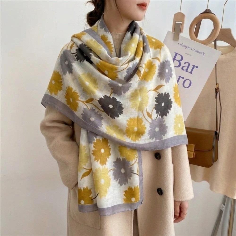 Elegant Sunscreen Foulard Shawl Korean Style Luxury Silk Scarf Fashion Shawl Wrap  Female