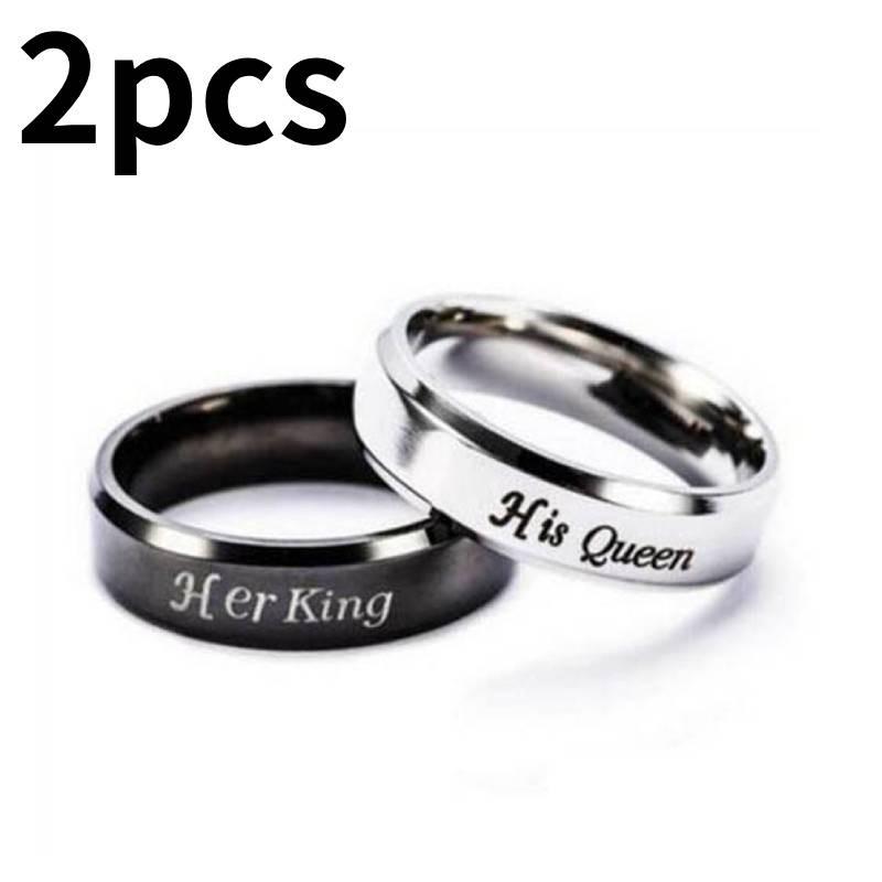 

King His Her Queen Letter Ring Hand Jewelry Decorative Ornaments Gift Fashion King7 Queen 5