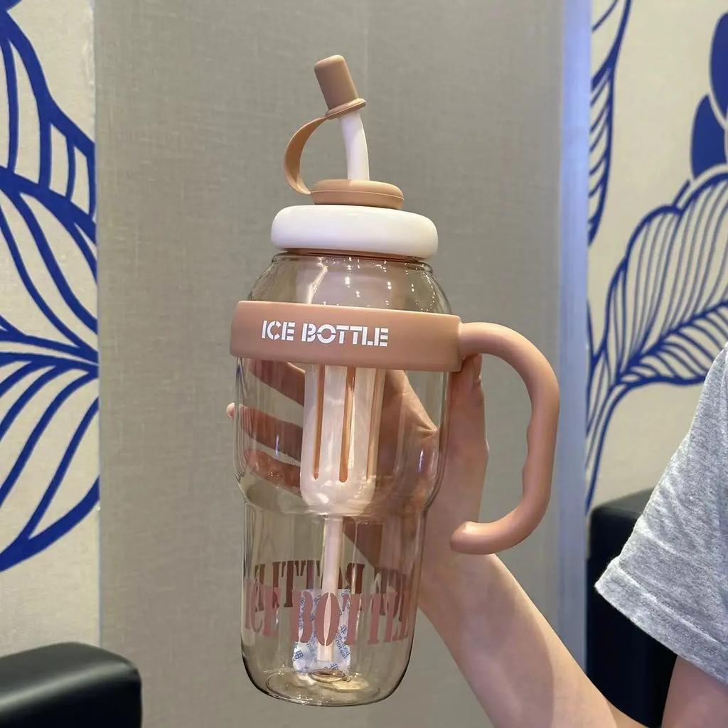 Water Cup High-looking Summer Drinking Cup Office Mug Cute Style Kettle with Straw Couple Drinking Cup Coffee Cup Large Capacity