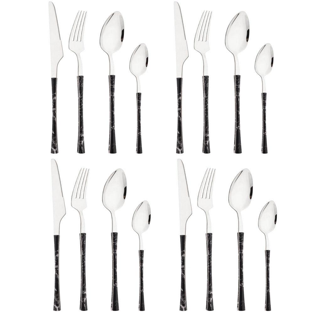 

Набор столовых приборов 16 шт. коричнево-золотой нож вилка ложка посуда из нержавеющей стали под дерево набор столовых приборов западный набор посуды