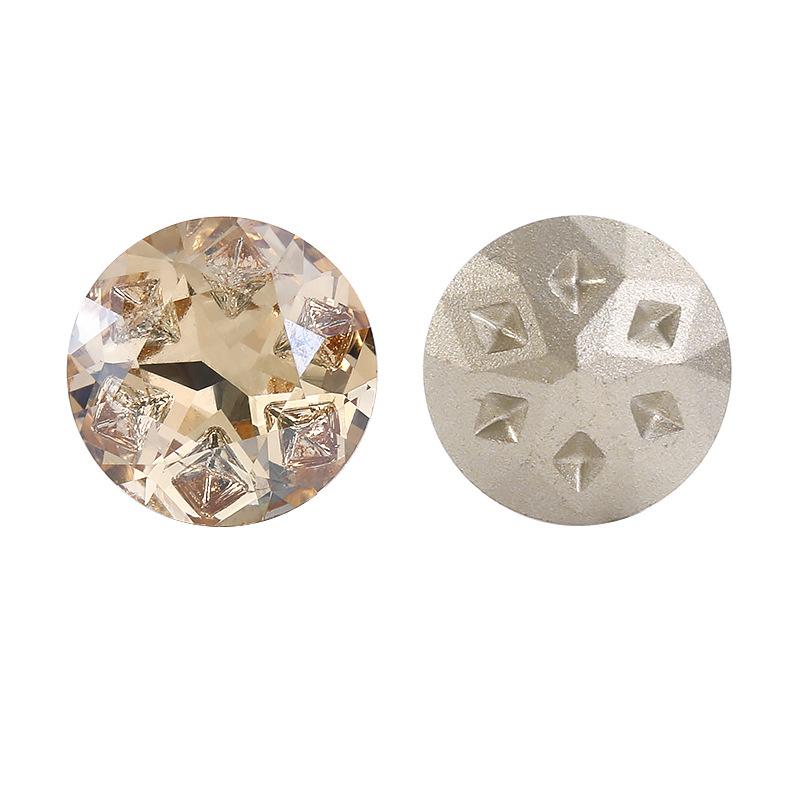 Lan Guang Round Shape K9 Glass Rhinestones Bulk Pointback Crystal Rhinestones for Garment Nail Decoration
