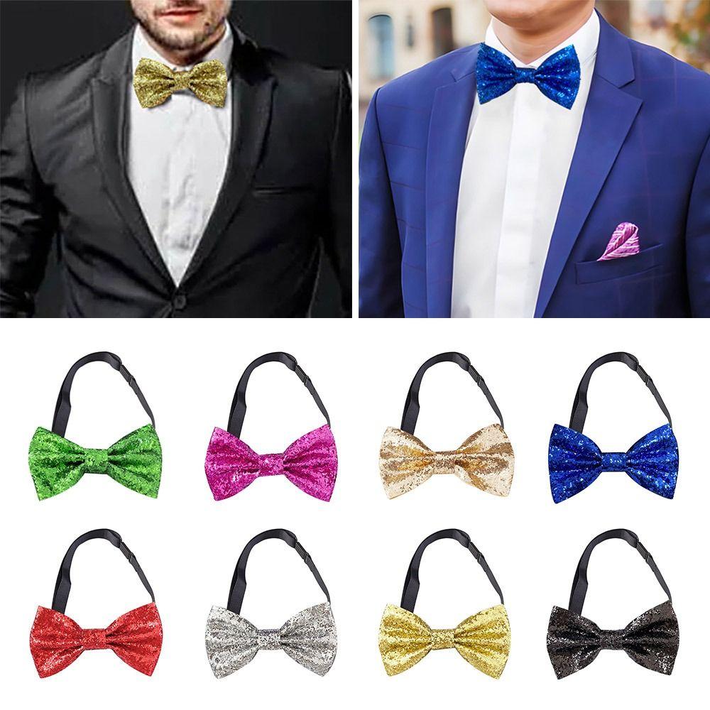 Sequins Bowtie Stage Performance Tie For Men Women Fashion Team Dance Bowknot Paillette Colorful Party Shiny Sequins Bow Tie