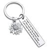 Inspirational Sunflower Keychain Friendship Jewelry Best Friend Gift Jewelry Friends Moving Away Gift English Phrases Key Ring
