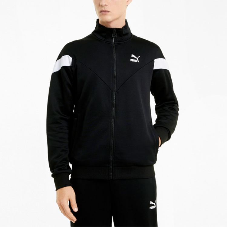 Puma Color-Block Casual Stand Collar Zip Jacket Unisex Outerwear Black 532930-01