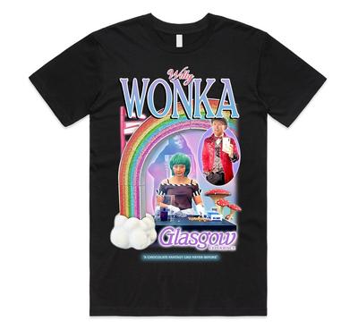 Willy Wonka Glasgow Experience Hommage T-Shirt Top Lustiges Meme Das Unbekannte Geschenk