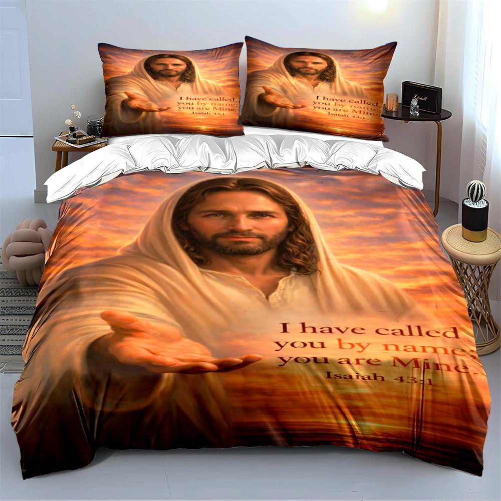 Religious Bedding Set with Isaiah 43:1 Bedding set (1 duvet cover, 2 pillowcases, duvet not included)