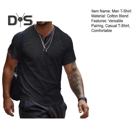 Pánské tričko s knoflíčky a krátkým rukávem, jednobarevné, ležérní letní top pro domov, posilovnu, ulici, dovolenou