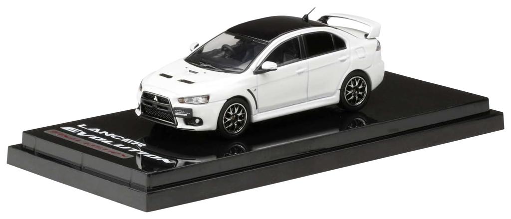 HJ64 1/64 Mitsubishi Lancer Evolution X FINAL EDITION with engine display model, White Pearl/Black Roof, Finished Product